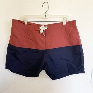 Saturdays NewYork‎ City Mens Ennis Board Short 36" Colour block Swim Trunks Navy
